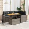 Vidaxl 5-Cz. Garden Lounge Set, Cushions, Grey PE Rattan