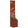 Garden Privacy Screen Canvas Rusty 32 X 140 Cm Weatherproof Steel