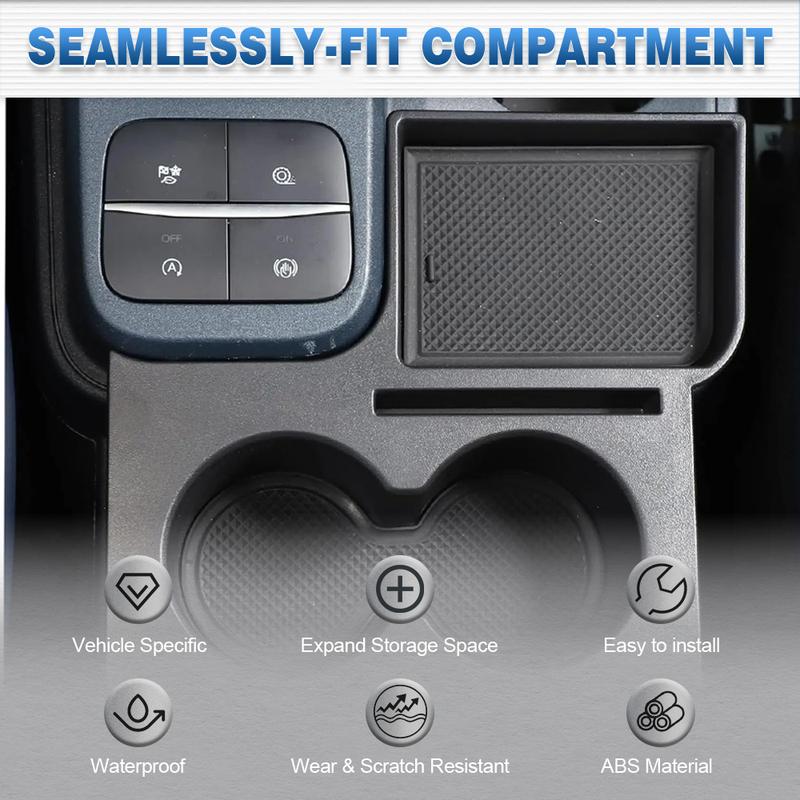 For Ford Maverick   2024 2025 Center Console Cup Holder Ert Expander Organizer Tray with Rubber Mat Interior