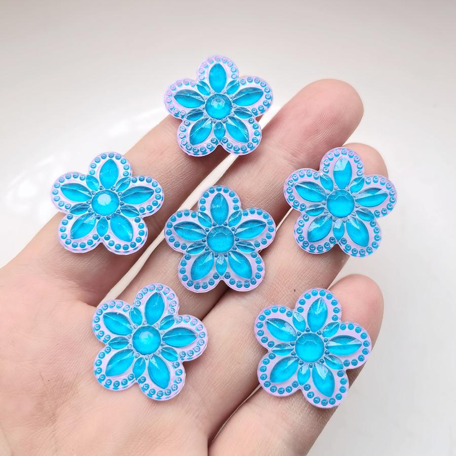 10 Pieces of Charming 25mm Flower Shaped Rhinestone, Suitable for Jewelry Making DIY Local Ear Decoration Accessories