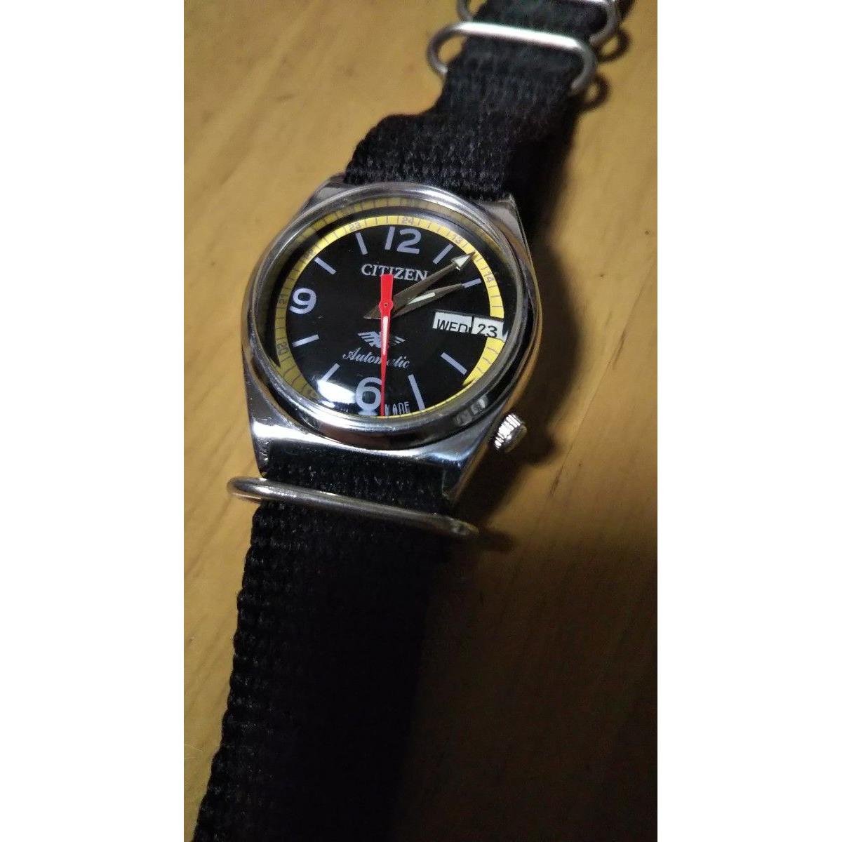 Used CITIZEN Automatic Watch Black Dial Nylon Strap
