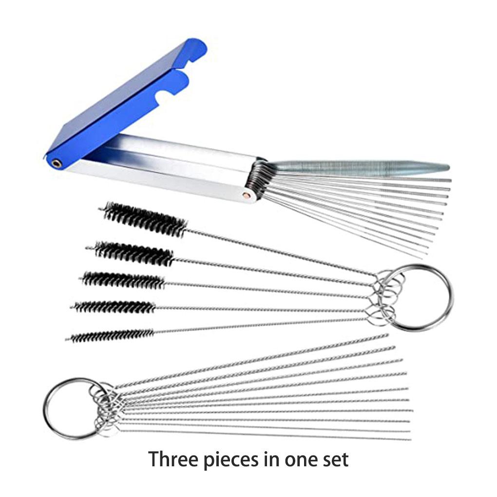 Universal Motorcycle Engine Carburetor Jet Tool Set Unclogging Needle Brush Kit Cleaning Tools Repair Maintenance