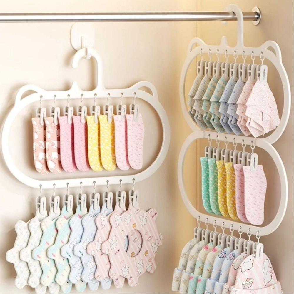 Multi-clip Sock Drying Rack Space-saving Removable Socks Underwear Storage Rack Multi-functional Wardrobe Storage