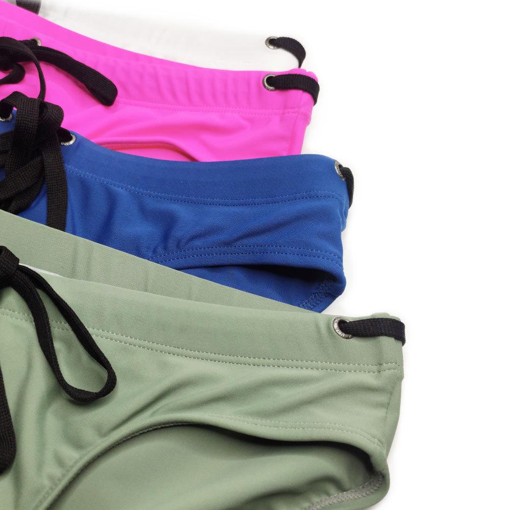 Pánské minimalistické trojúhelníkové plavky jednobarevné