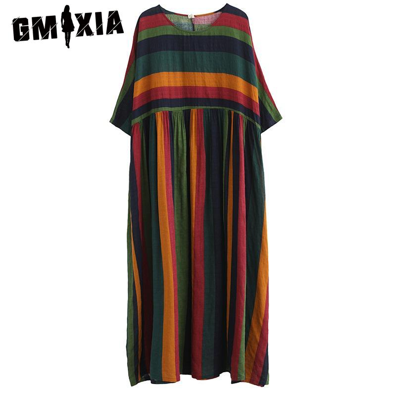 GMXIA Women's Fashion Summer Spring Short Sleeve O-Neck Casual Dresses Anteef Lightweight Oversized Dress