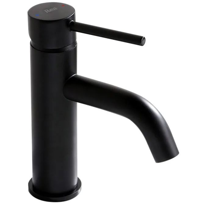 Bateria umywalkowa lungo czarna niska sku rea-b4102