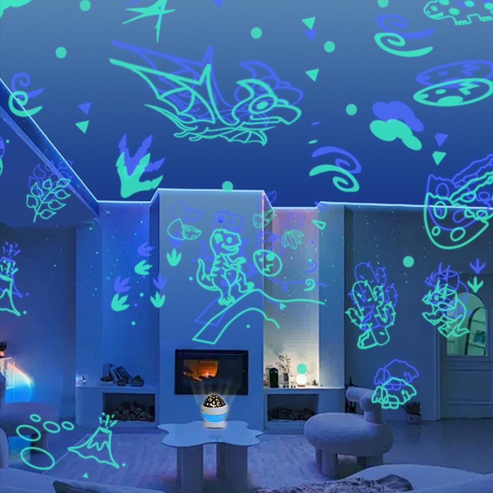 Dinosaur Night Light Projector 360 Degree Rotation with 7 Colors Projection Lights Nightlight Lamp Birthday Gifts for Boys Bedroom Decor