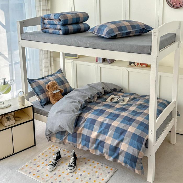 Dormitory/Student Bedding Set: Includes 3-Piece Bed Sheet & Duvet Cover and 6-Piece School Bunk Bed Set.