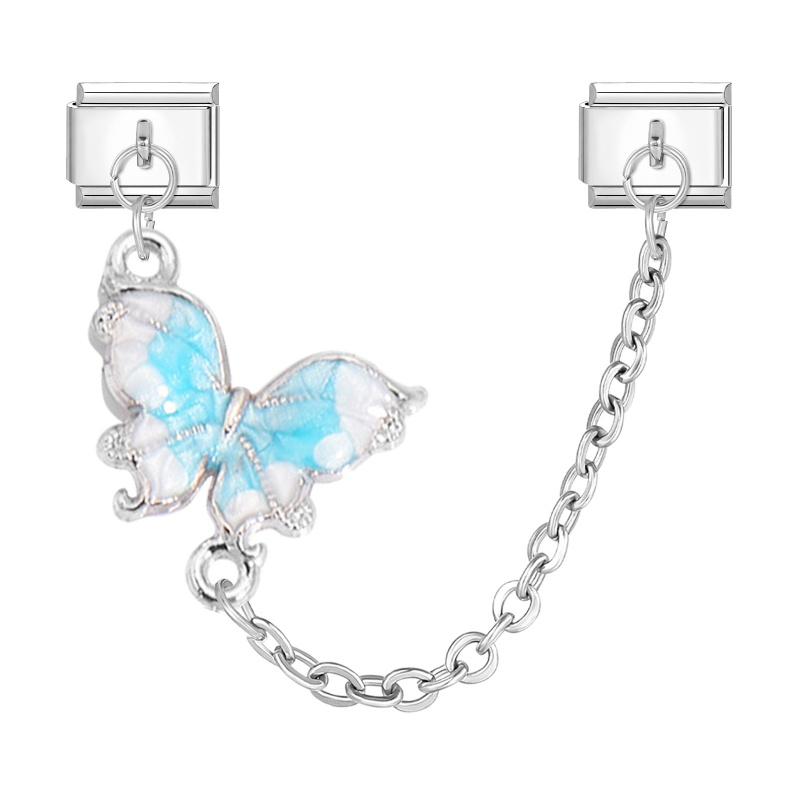 Simple Design Butterfly Star Heart Tassel Chain Pendant Italian Charm Links Fit 9MM Stainless Steel Bracelet DIY Making Jewelry
