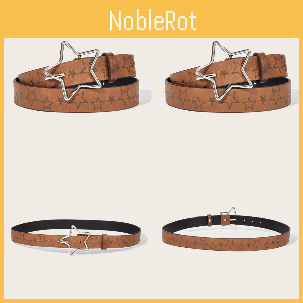 Leather Ethnic Belt Star Pattern Women Denim Pairing Summer Supplies Fashion