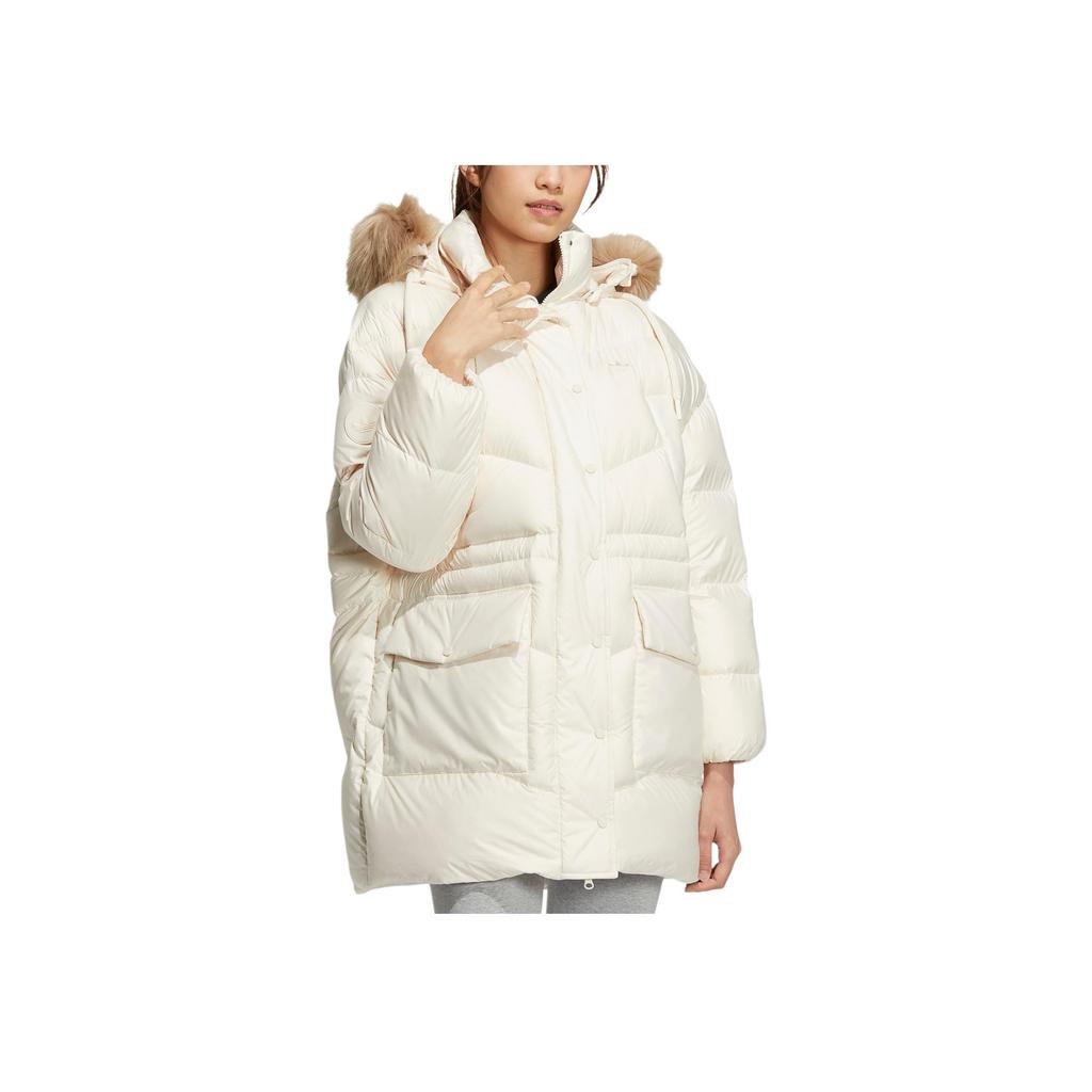 Adidas Originals Down Jacket With Stand-Up Collar And Zipper Women Outerwear White HS9514