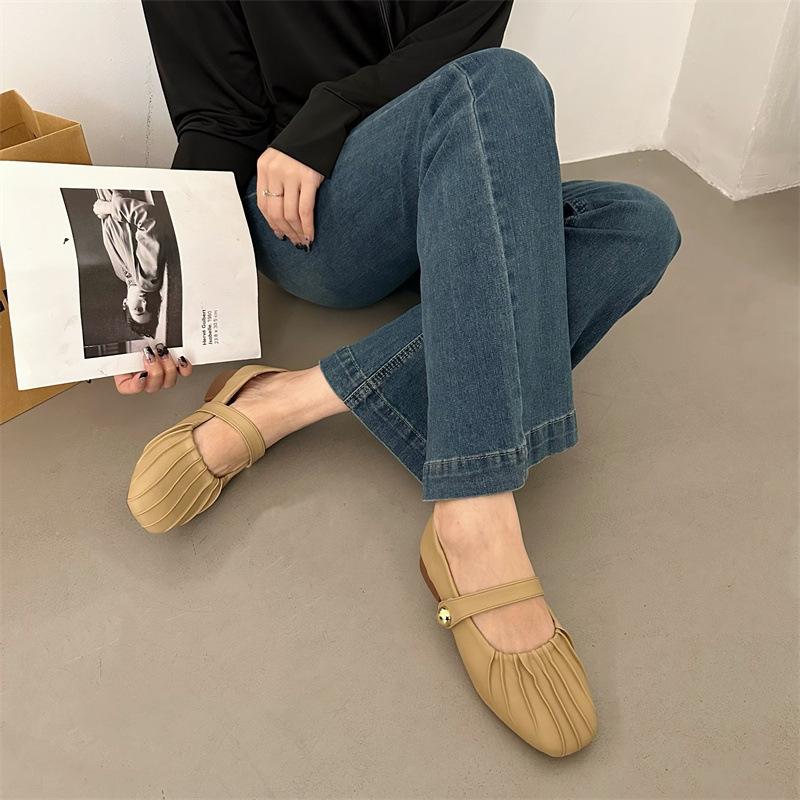 

Туфли Мэри Джейн из мягкой кожи женские новые фея балетные одинарные туфли туфли подружки невесты нежные туфли 40