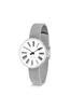 ARNE JACOBSEN STATION 53300-1408, 30mm, Nordic Design, Water Resistant (Quiet Design with No Second Hand), White with Silver Mesh Strap