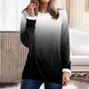Women's Fashionable Printed Round Neck Long Sleeved Plush Warm Pullover Top