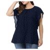 Fashion Women Plus Size Round Neck Polka Dot T-shirt Casual Pullover Tops