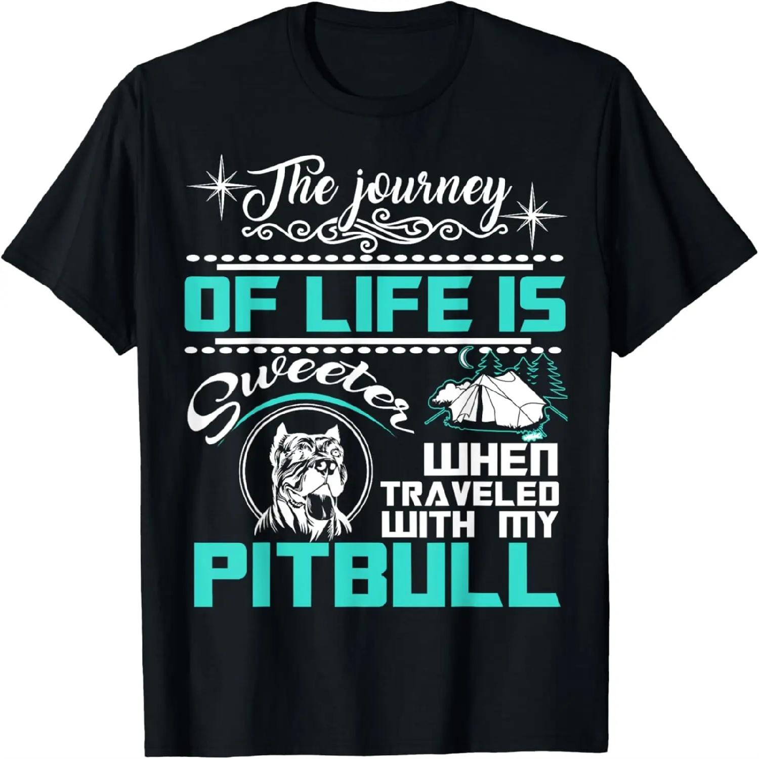 The Journey Of Life Is When Traveled With My Pitbull T Shirt XXXXXL разноцветный