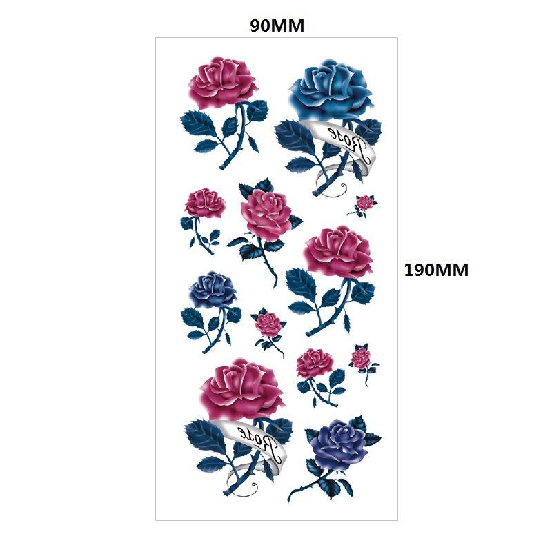 Water Transfer Phoenix Flower Colored Rose Waterproof Tattoo Sticker Set Simulation Tattoo Sticker