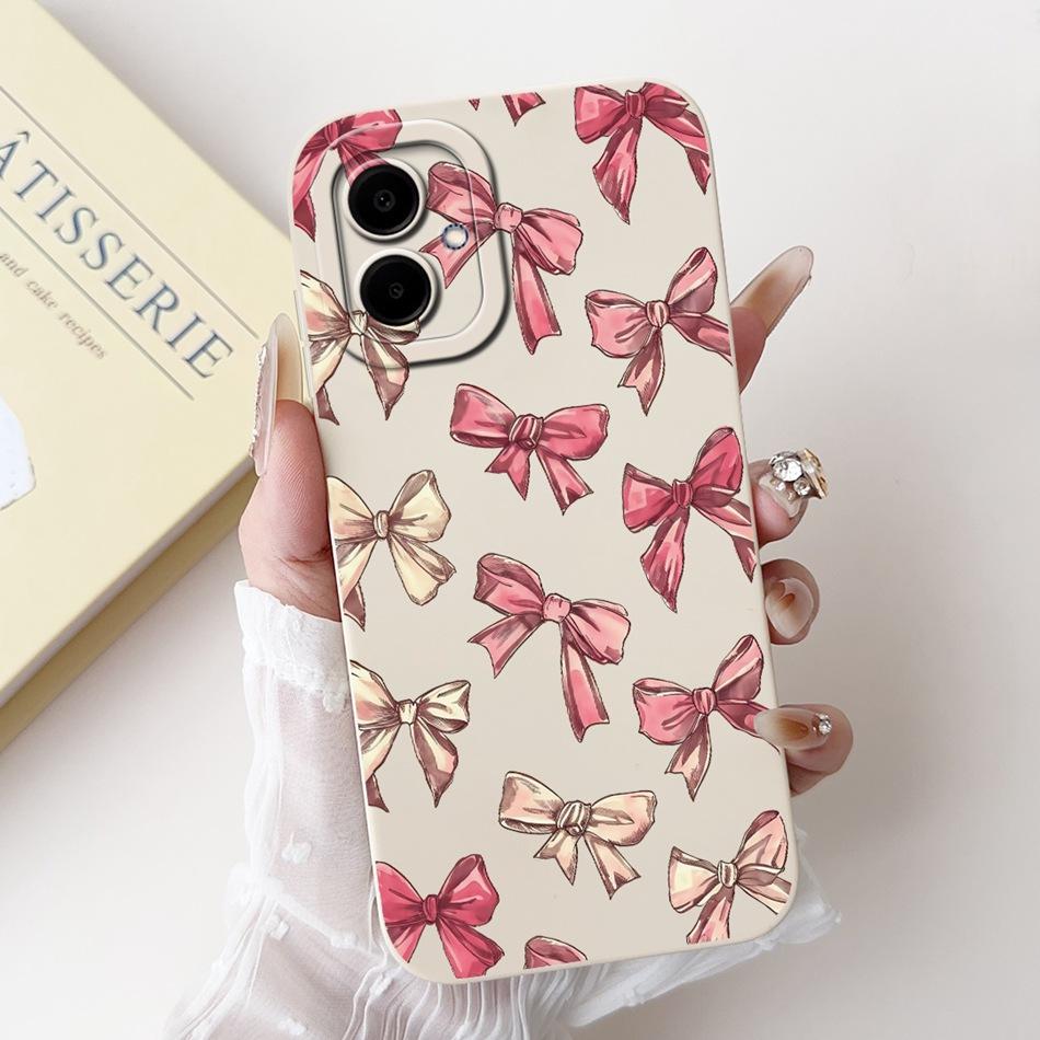 For Samsung Galaxy A06 Beautiful Bow Rose Painting Phone Case For Samsung A06 4G 5G Soft Silicone Shockproof Cases