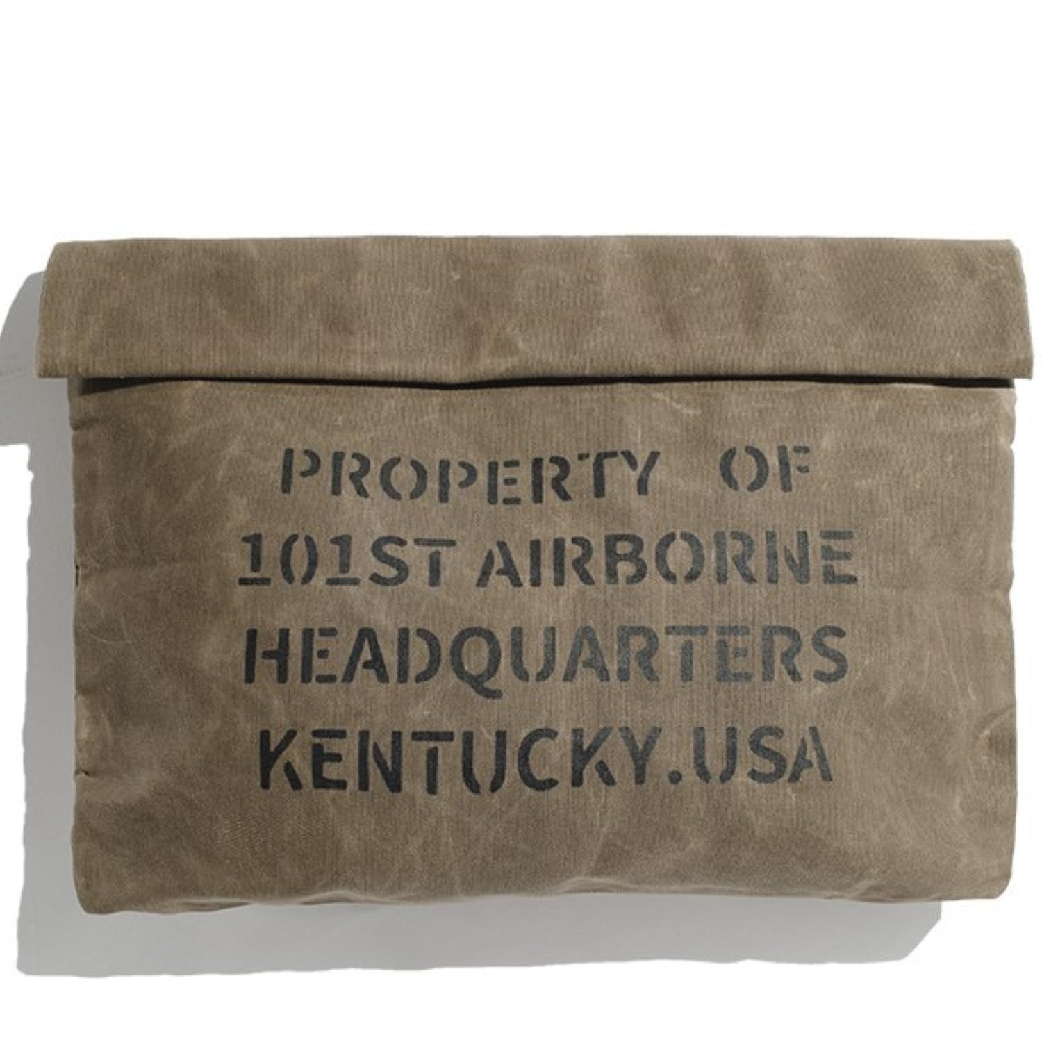 

Tsutaeru: Love Military Paraffin Canvas Clutch Bag, Oil Wax Canvas/American Retro Military Handbag (Brown)