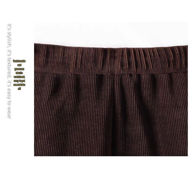 Gonna a pieghe A-line elastica con velluto interno, Autunno/Inverno 2025