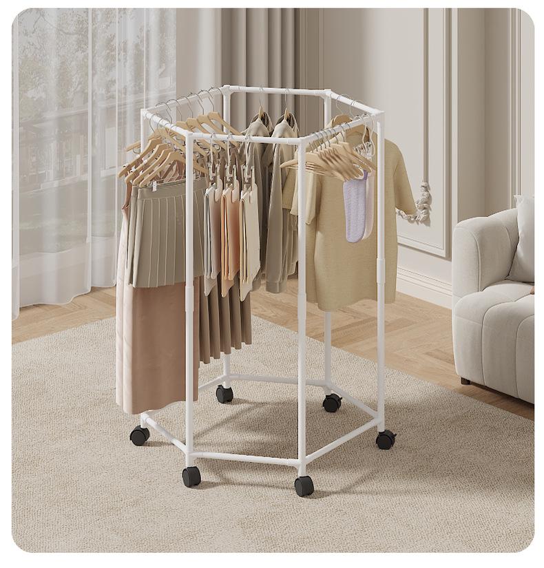 Drehbarer Bodenständer für Kleidung & Hüte mit beweglicher Wäschestange