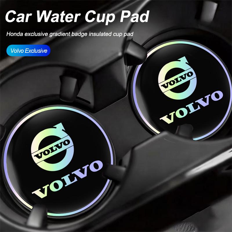 2Pcs Car Silicone Water Cup Pad Color Insulated Coasters Mat For Volvo EX30 XC60 XC40 V60 V40 XC90 XC70 V50 S60 S90 Olestar