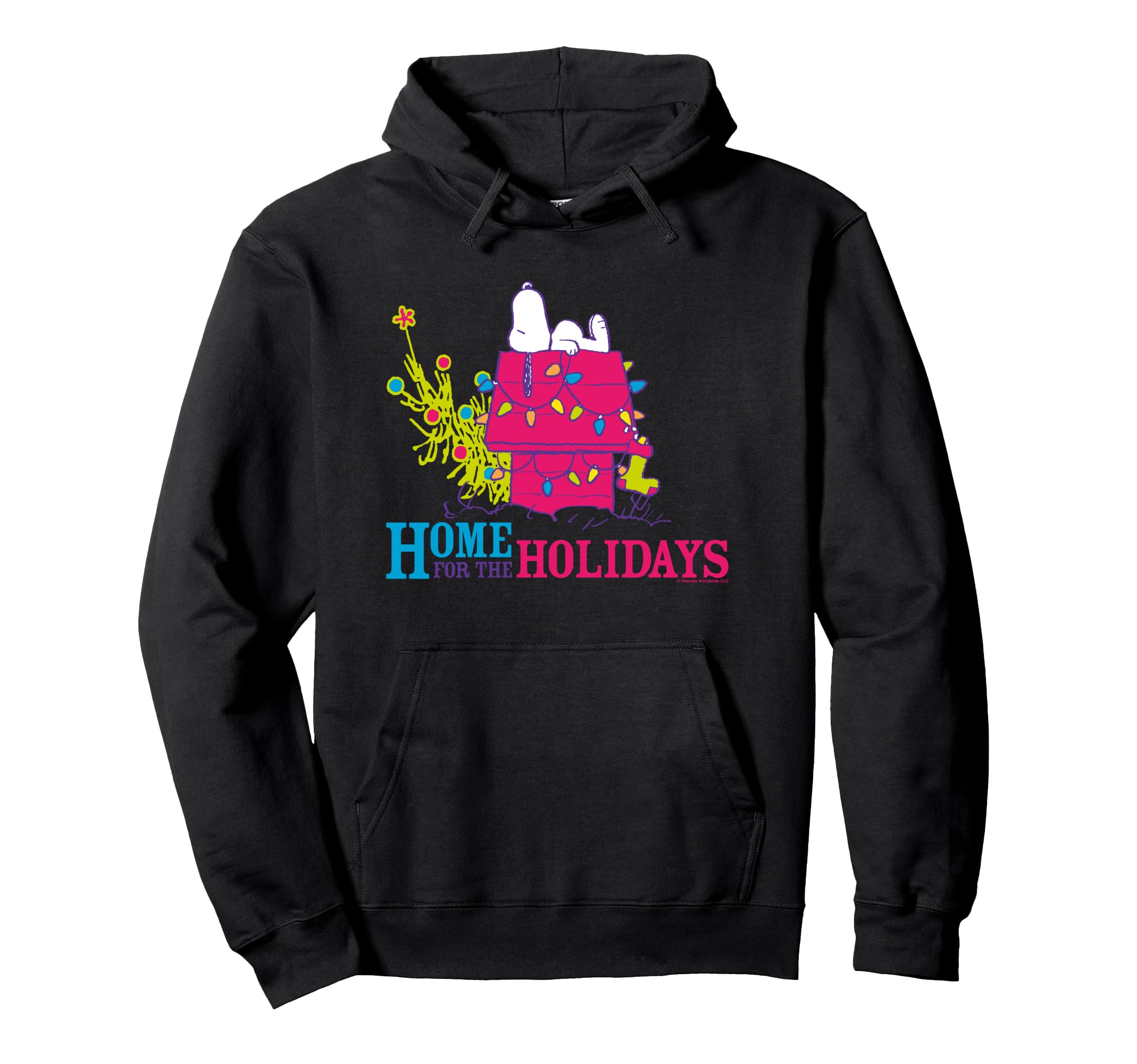 

Peanuts Christmas Snoopy Pink Doghouse Праздничная толстовка с капюшоном