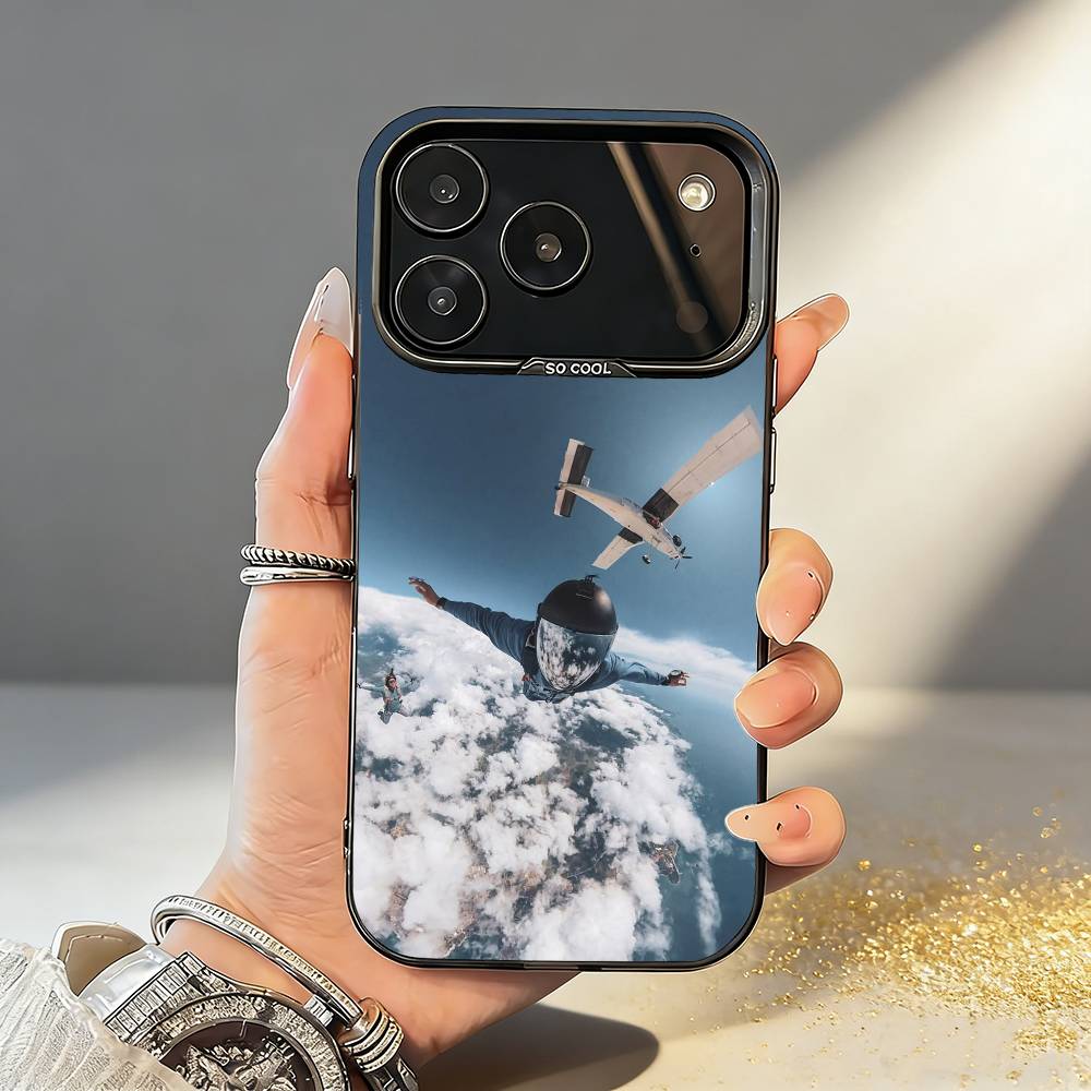 

W-Wingsuit F-Freedom Phone Case For iPhone17,16,15,14,13,12,11,Pro,MAX Gray Matte Silicone Black Cover iPhone14Plus