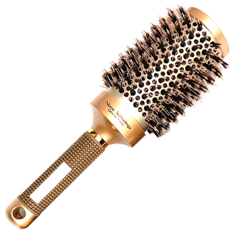 

Набор из 4 цилиндрических бигуди для вьющихся волос: Расческа из свиной щетины, алюминиевая расческа с термовоздухом, керамическая расческа для укладки.