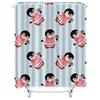 TU Cute Penguin Shower Curtain Blue Bathroom Decor Waterproof Fabric Liner Vintage Farmhouse Coastal Home Decor Set Modern Style