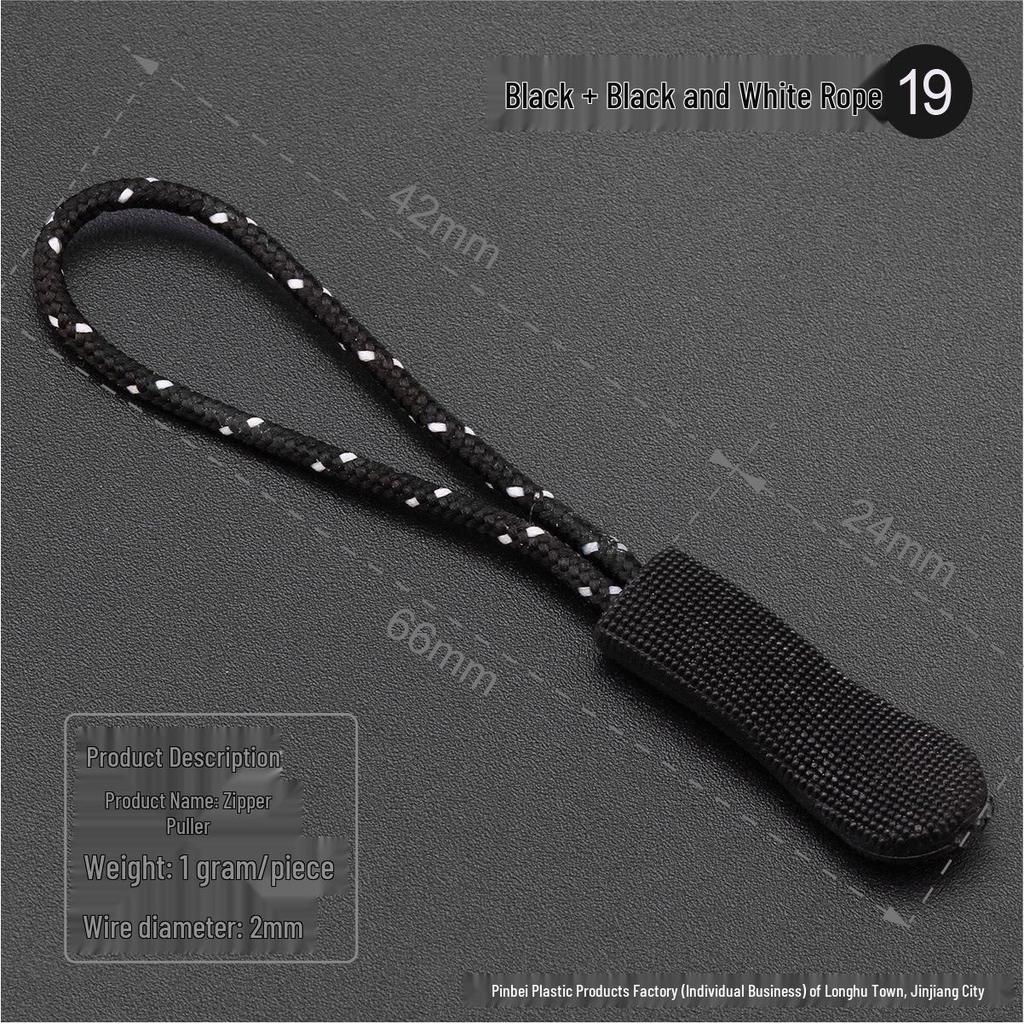 Black Caterpillar Zipper Pull: Popular Luggage Tail Rope Cord