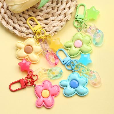 Lesklá pětilistá květina hvězda klíčenka bonbónová barva slitina přívěsek na tašku doplněk dekorace pro ženy dívky dámu