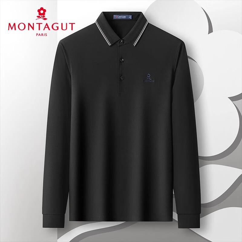 MONTAGUT Men s Silk Blend Long-Sleeve Polo Shirt 56
