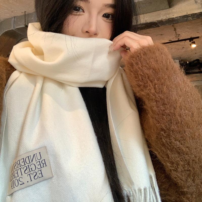 New scarf women's winter thickened student imitation cashmere white couple scarf versatile for male and girlfriend