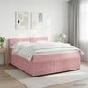 Box Spring Bed with Mattress and Headboard Pink 140 X 190 Cm Velvet