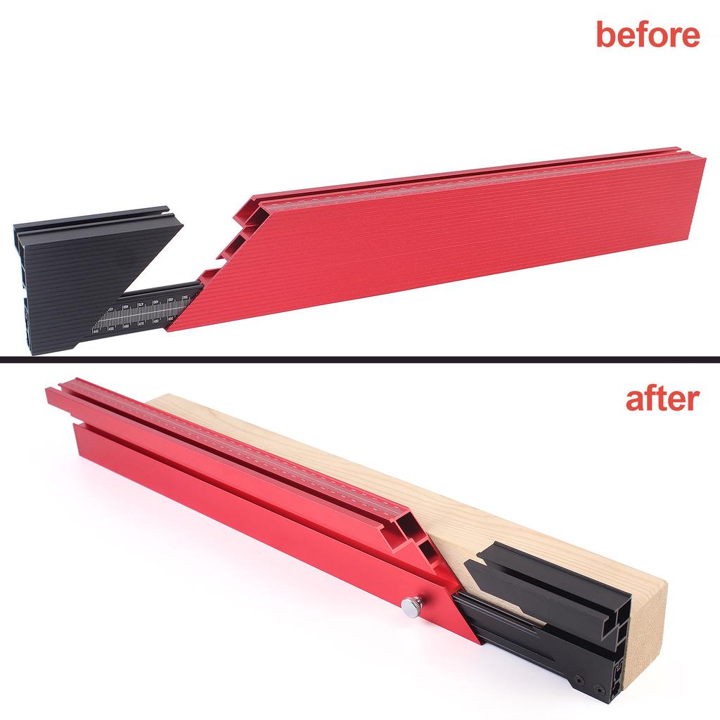 1Pc 75 Type Telescoping Aluminum Profile Router Fence with Metric Scale 45 Degree Oblique Cut T-Track Table Saw Fence 50-87CM