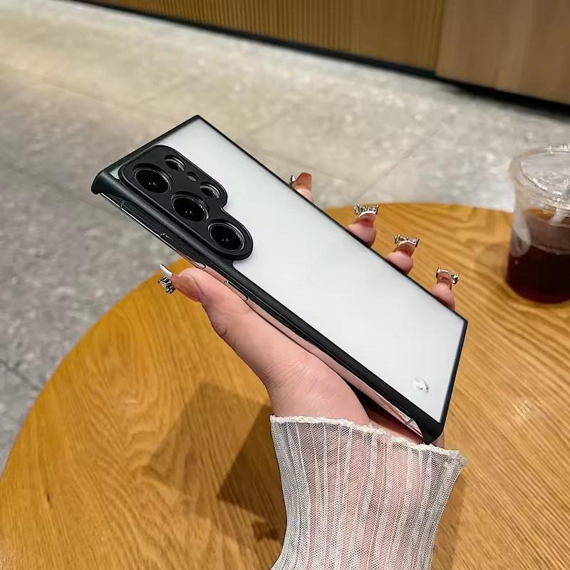 Luxury Matte Transparent Frameless Ultra Thin Case For Samsung Galaxy S25 S24 S23 Ultra Plus Hard Camera Protection Back Cover