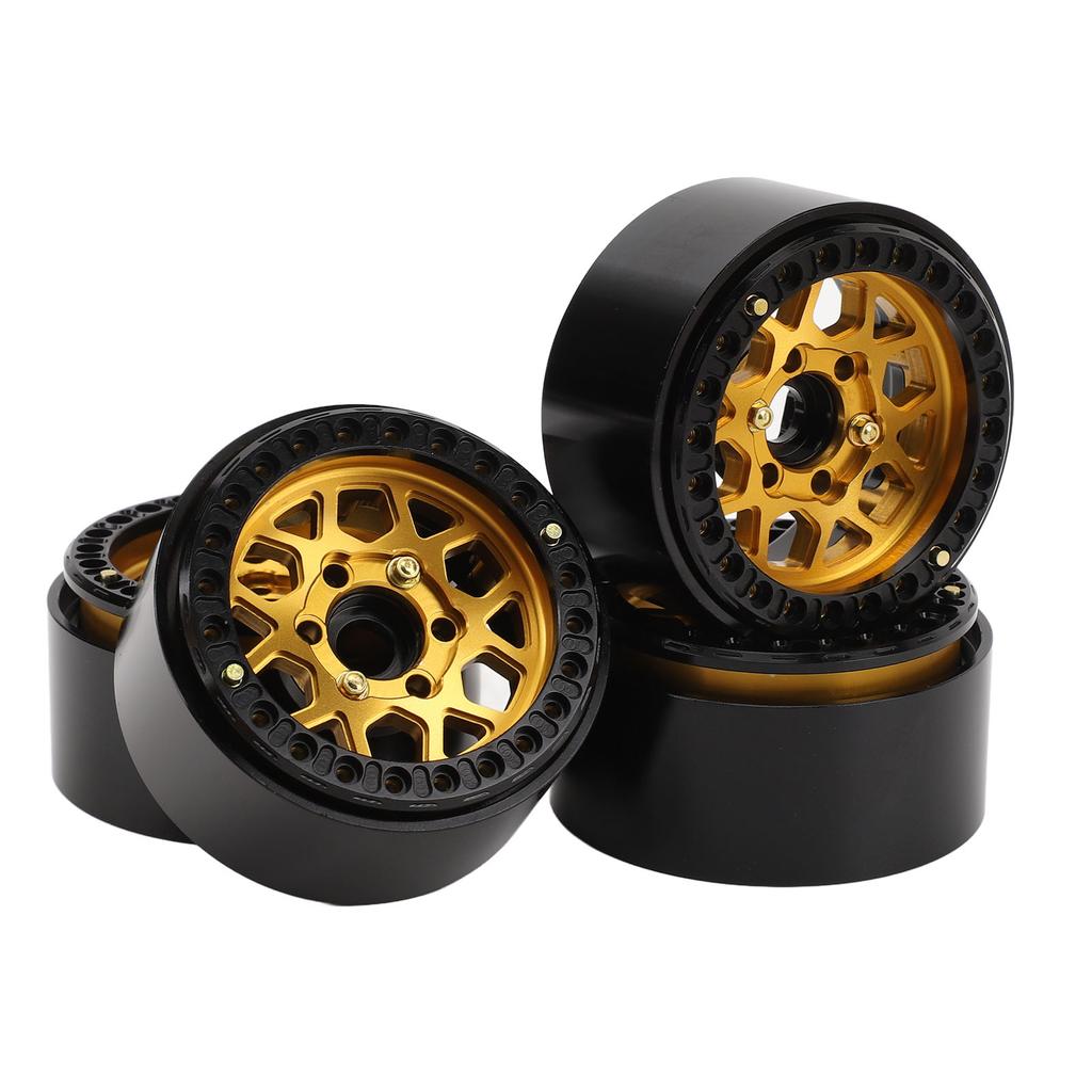 4PCS 1.9 Inch RC Wheel Hubs Aluminum Alloy Beadlock Wheel Rims Replacement for 110 Scale Car