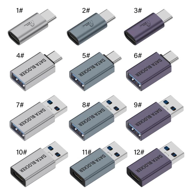 Portable USB Type C Data Blocking Charging Prevents Hacking Aluminum Housing Universal Compatibility for Phones Devices