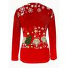 Large Size Women's Fashion Semi-Open Cloth Low Neck Long Sleeve T-Shirt | Casual Style, Christmas Print
