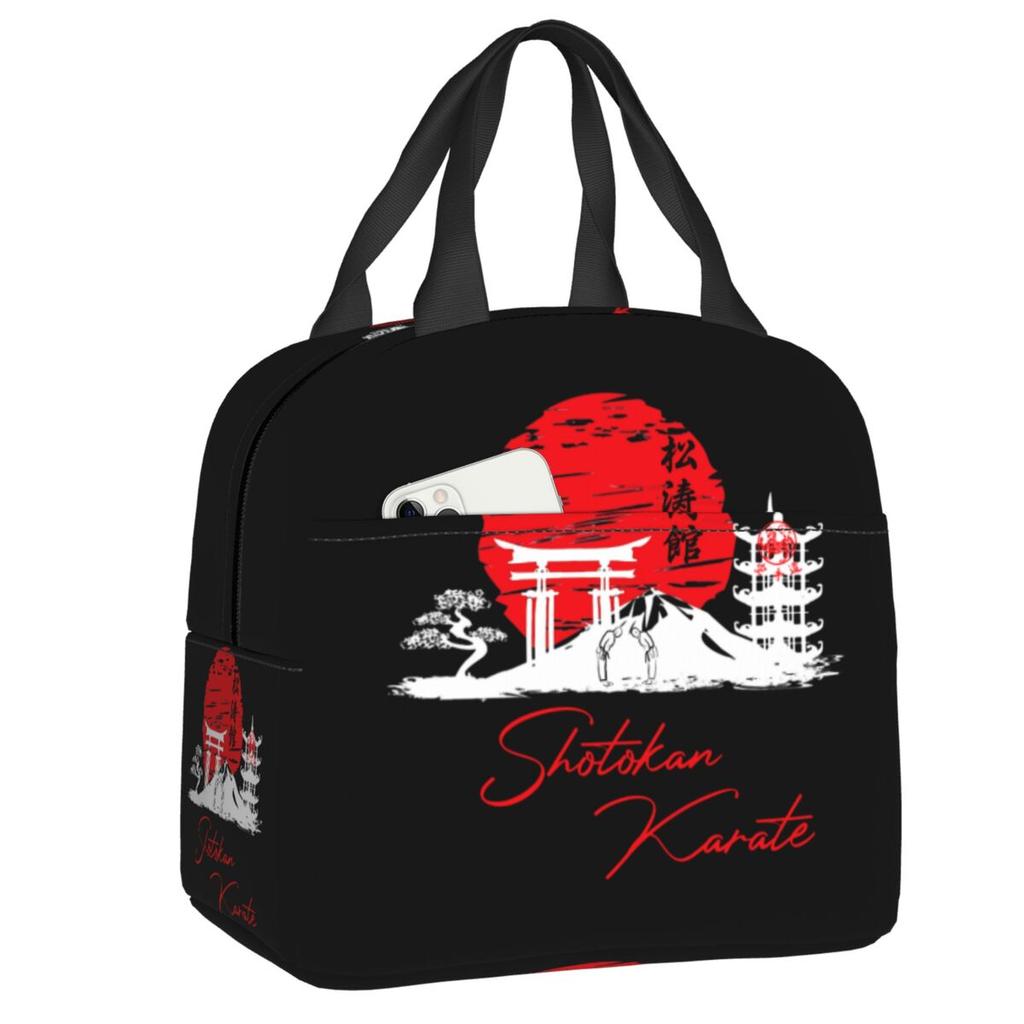 Custom Shotokan Karate Insulated Lunch Bags for School Office Portable Cooler Thermal Lunch Box Women Children