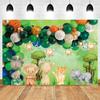 Safari Tropical Jungle Animals Baby 1st Birthday Party Photography Backdrop Wild One Baby Shower Photo Background Photo Studio
