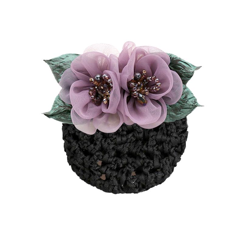 

1 шт. Повязка на голову Модный аксессуар для волос Прочная сетка для волос Женская шелковая марля Сетка Цветок Заколка для волос