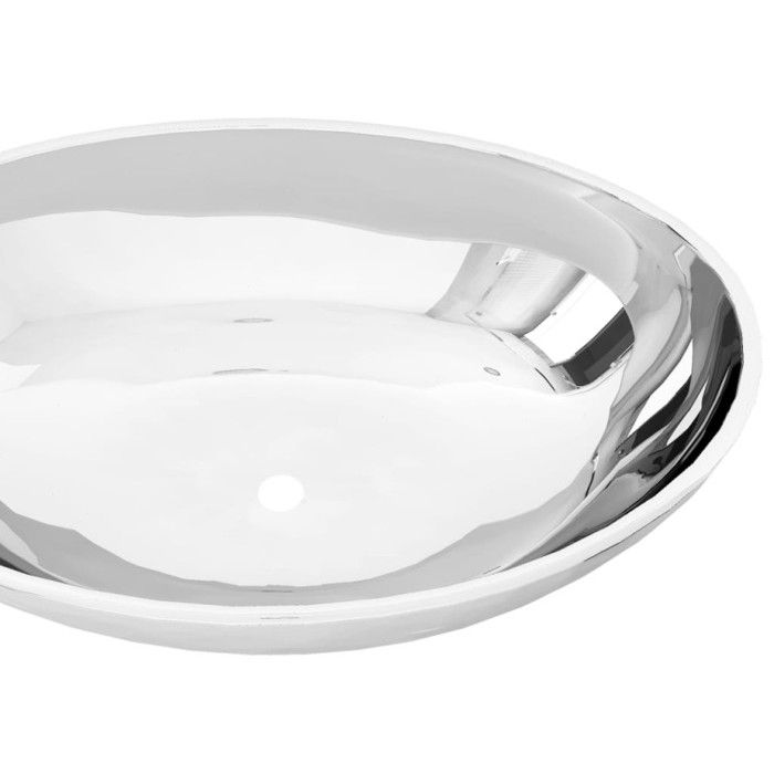 Lavabo en céramique argenté - VIDAXL - Ovale - 40 cm - A poser