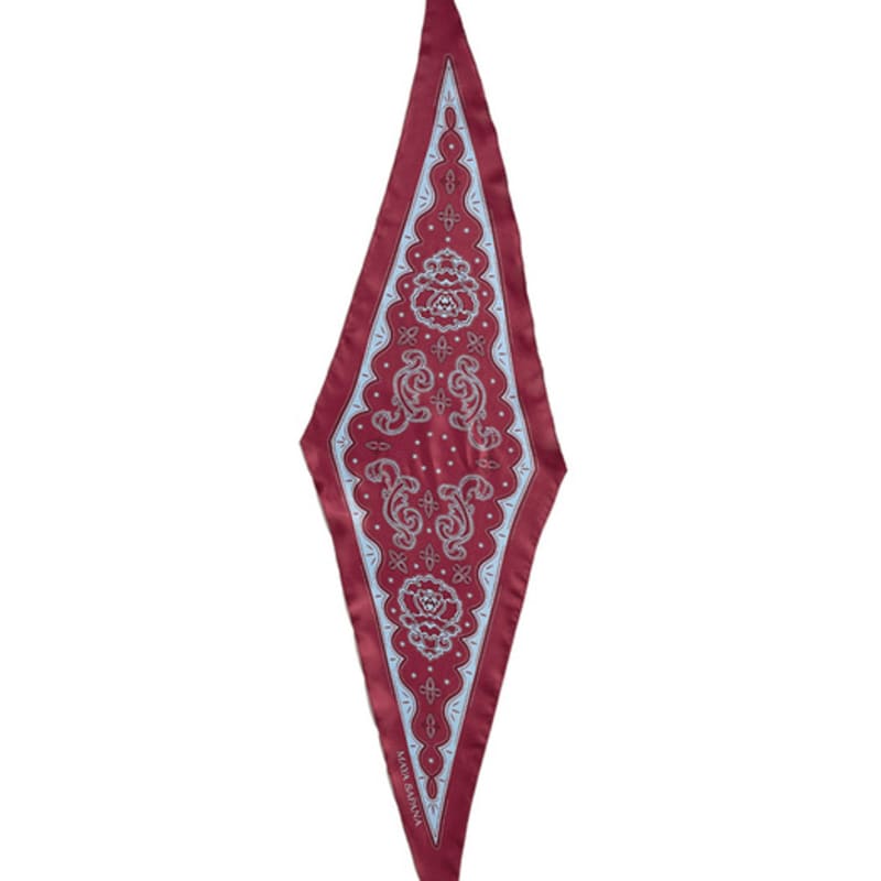 MAYA SAPANA Printed Silk Rhombus Scarf - Lava Falls