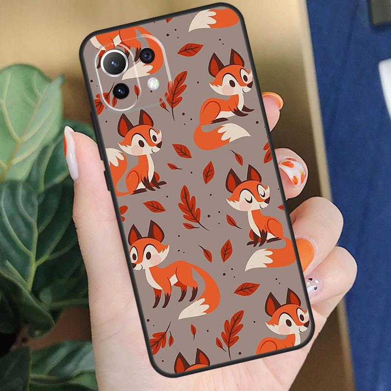 Cartoon-Füchse Tierhülle Für Xiaomi 15 14 Ultra 13T 14T 15T Pro 17 Pro Max POCO X7 Pro X5 X6 F5 F6 F7 F8 Hülle