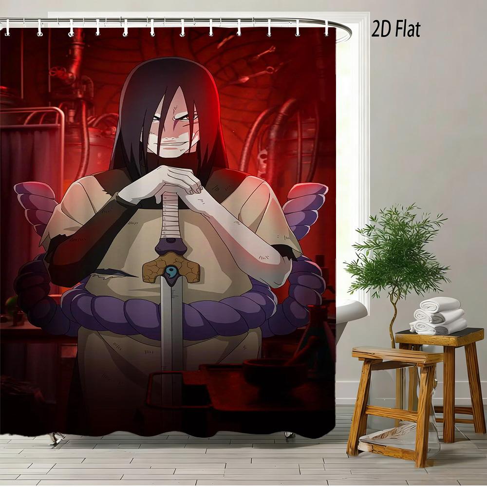 2D Flat Naruto Anime Itachi Uchiha Susanoo Skeleton Print Waterproof Shower Curtain For Bathroom Decor