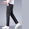 Summer New Business Ice Silk Pants Straight Elastic Waist Black Gray Trousers Breathable Simple Male Clothing Casual Suit Pants
