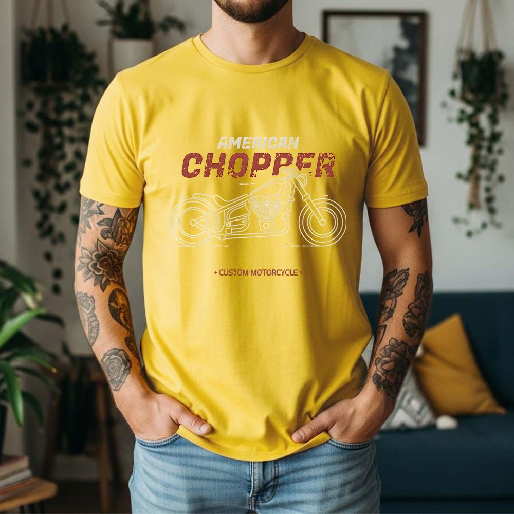 100 Pure Cotton American Chopper Biker TShirt Custom Motorcycle Retro Distressed Casual Tee
