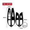 Carbon Fiber Window Lift Control Panel Trim Cover for Infiniti G37 2008-13 G35 07-08 G25 11-12 Car Interior Accessories Sticker